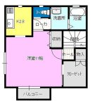 気仙沼市の貸アパートのエアフォルクＢ棟　201号の画像2